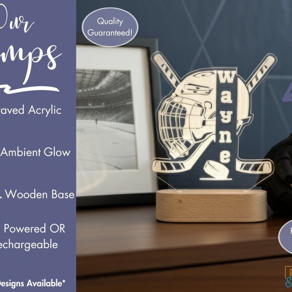 Custom Hockey LED Night Light – Fun Decor for Hockey Lovers - Picture 3 of 8